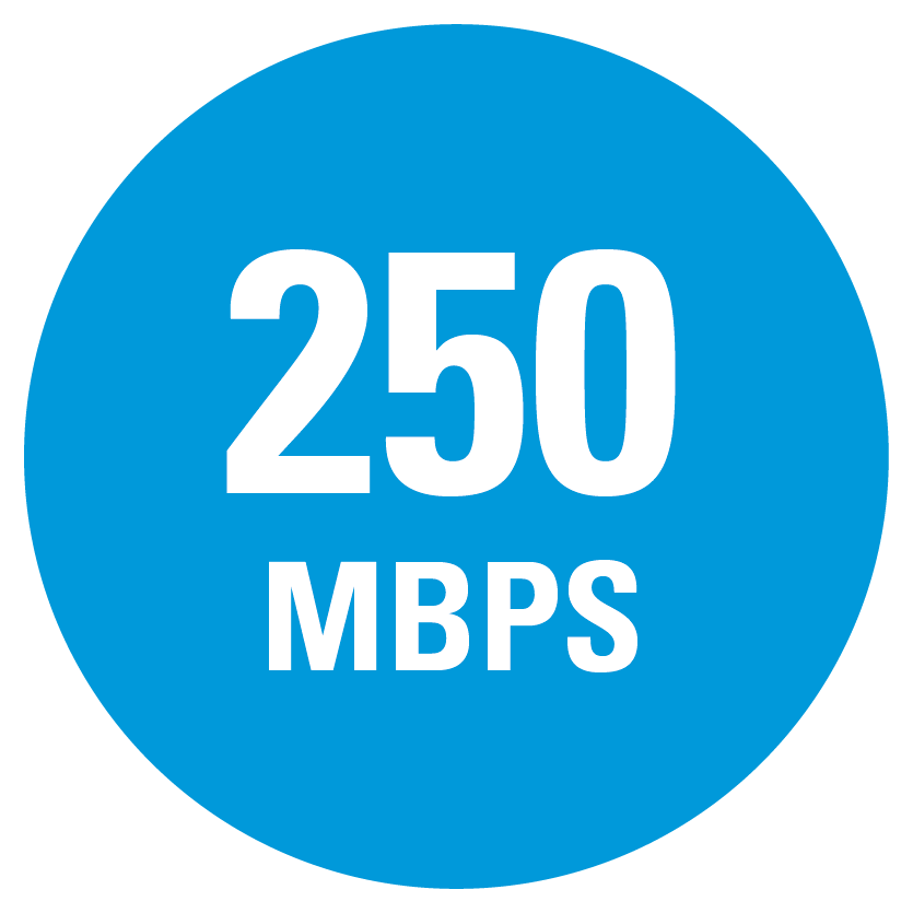 250 MBPS speed